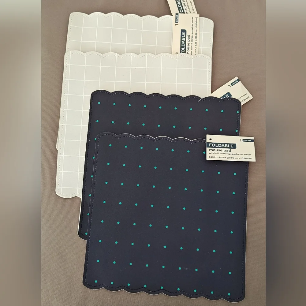Foldable Mouse Pads Set - Navy and White